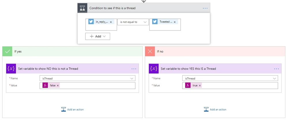 5 - Condition to set variables as to whether or not it is a thread