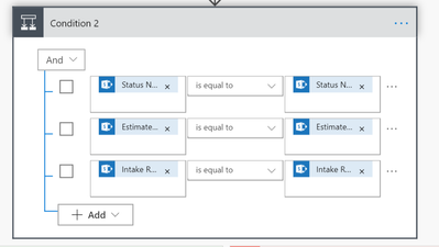 These conditions update another sharepoint list with the same values