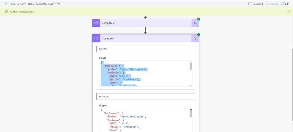 Run the flow and copy the JSON output