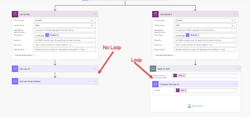 Bypass the Apply to each loop that automatically gets added