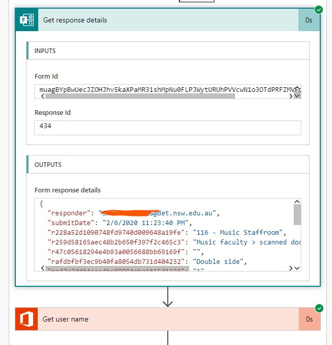 Get response with output