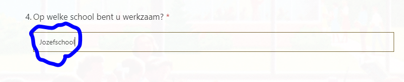 If I fill in a different school it will send it to a different department