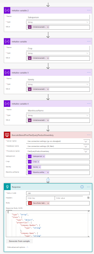 Flow with multiple parameter variables