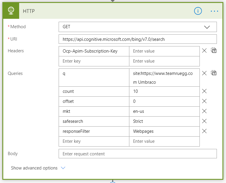 Bing Web Search API with Power Automate Part 2 - HTTP.PNG