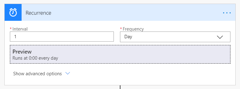 Bing Web Search API with Power Automate Part 2 - Recurrence.PNG