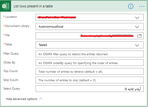 List rows with select query