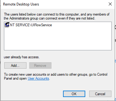 Remote Desktop User