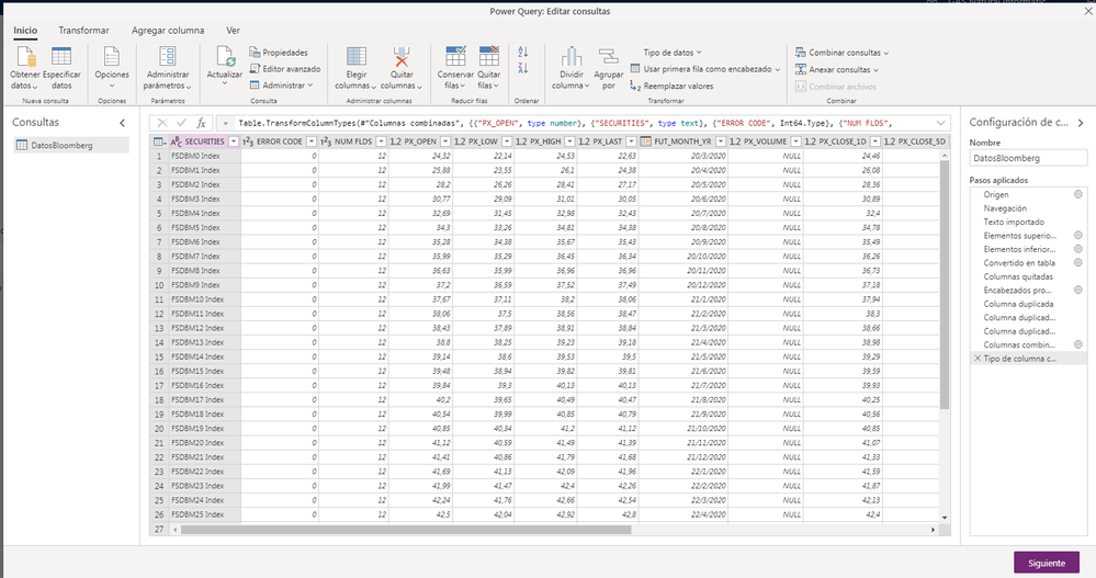 Succesfuly imported and transformed file from Sharepoint