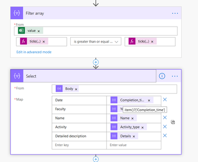 Selecting necessary columns