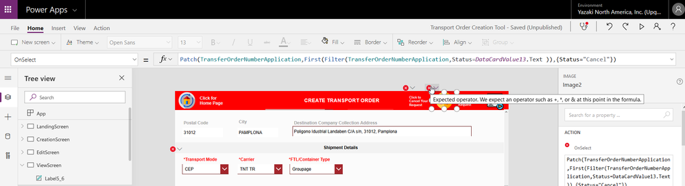 2020-05-10 12_35_25-Transport Order Creation Tool - Saved (Unpublished) - Power Apps.png