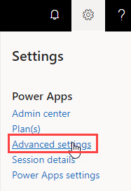 Power Apps Maker Site - Advanced Settings