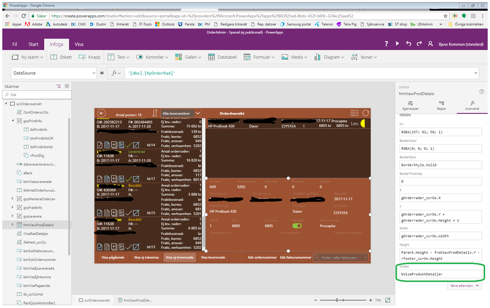 .. and that boolean variable then decides that visibility of a view form to see the details about a product