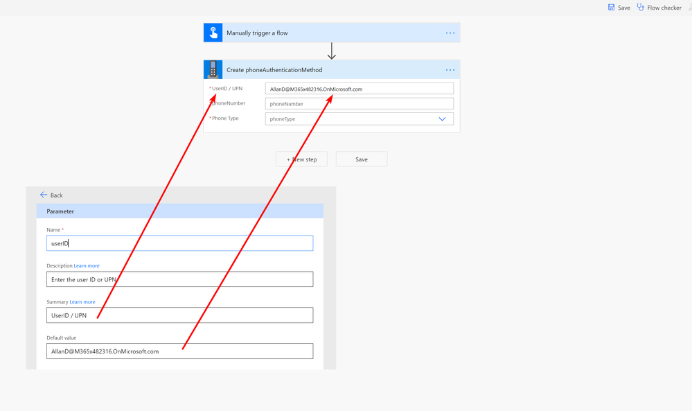 Example with default value