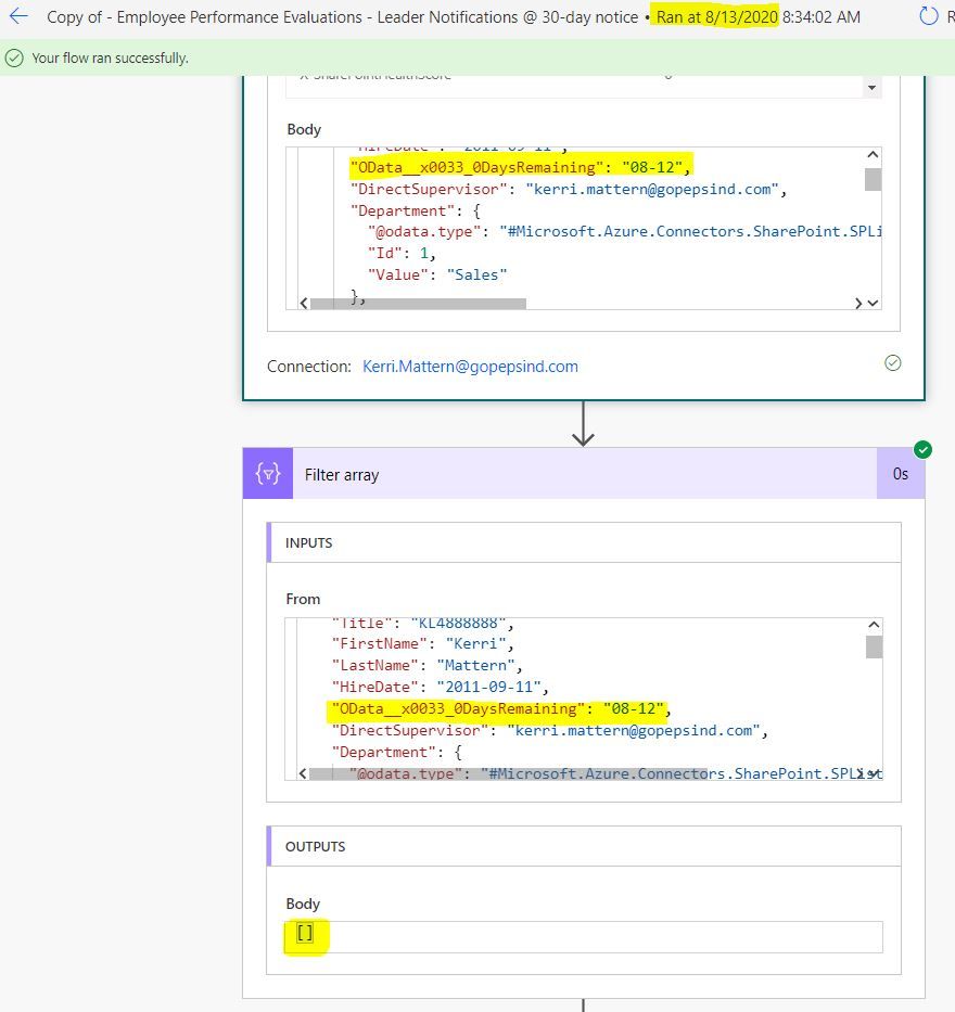 EE Perf Eval - 8-13-20, Output of SP List and Filter Array.JPG