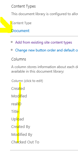 Library setting – columns: