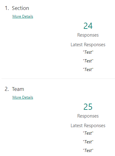 Form results - "Text" and choice