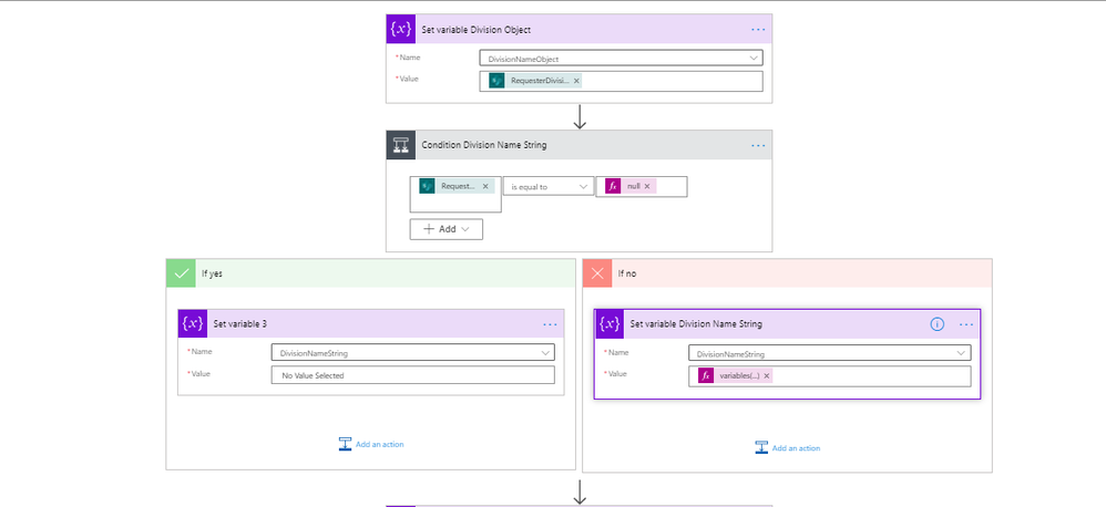 set variables for Null values in Sharepoint list