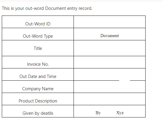 Vertical table format