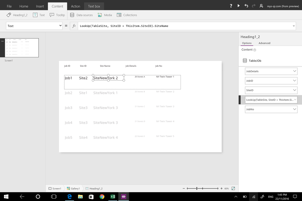 Sample Tables