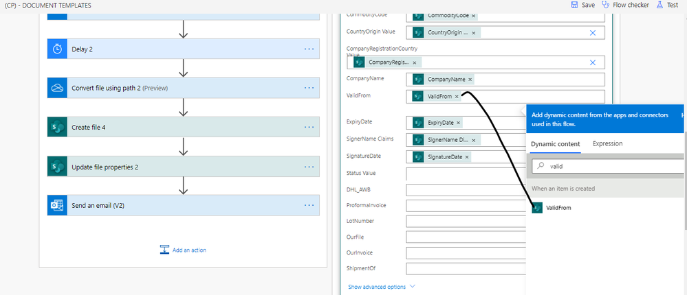 The file properties are updated with the data from the SP list