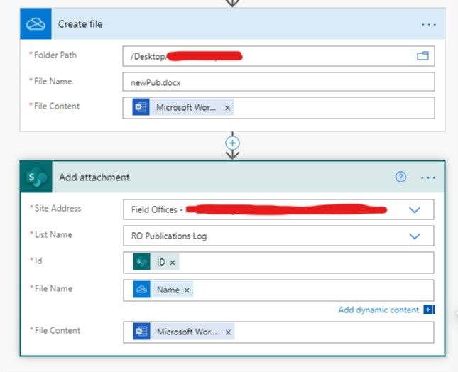 File created - Attach to SharePoint List