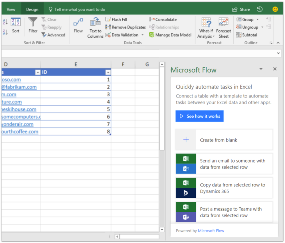 Flow add-in in Excel