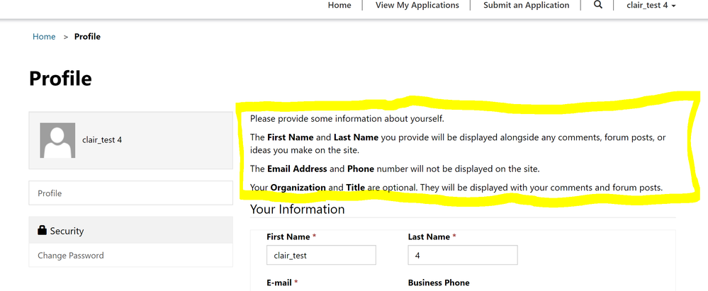 Profile Edit Text PowerApps Portals.PNG