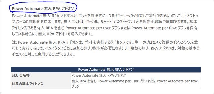 Power Automate 無人 RPA アドオン