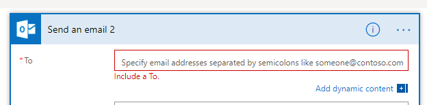 Here I want to add the email address from the powerapps