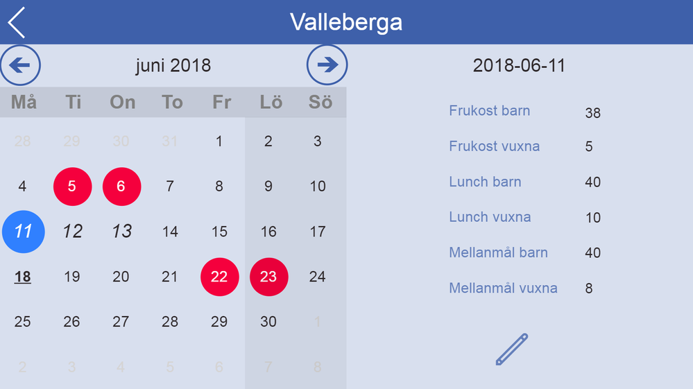 Calendar app built with the blog post at a great start