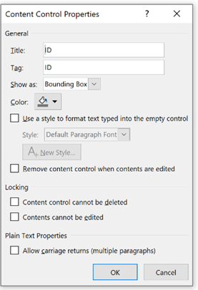 ID control properties