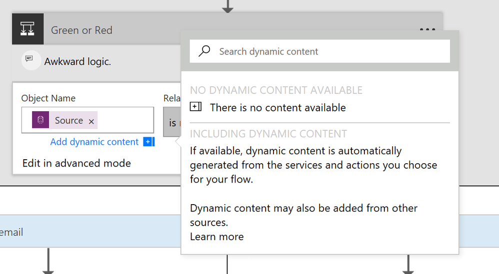 Existing dynamic content...that is not available