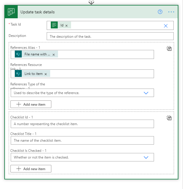 update task with Sharepoint attachmentlink