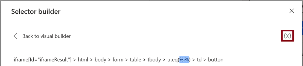 At the red square you can choose the variable to be used to dynamically reference each row