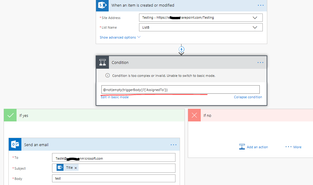 Sending email when assigned to changes in Sharepoi... - Power Platform ...