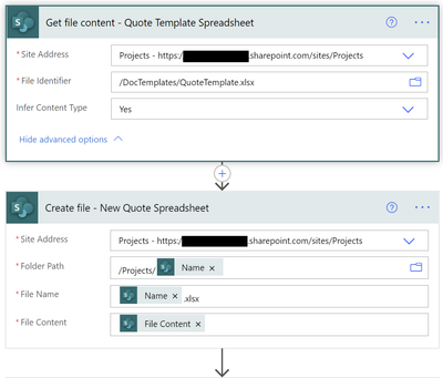 Part of flow with create file