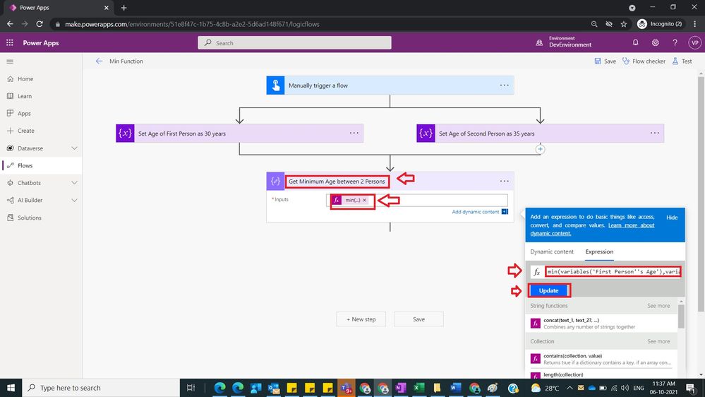 Usage of Min in Power Automate Figure 5.jpg