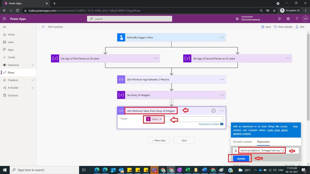 Usage of Min in Power Automate Figure 7.jpg