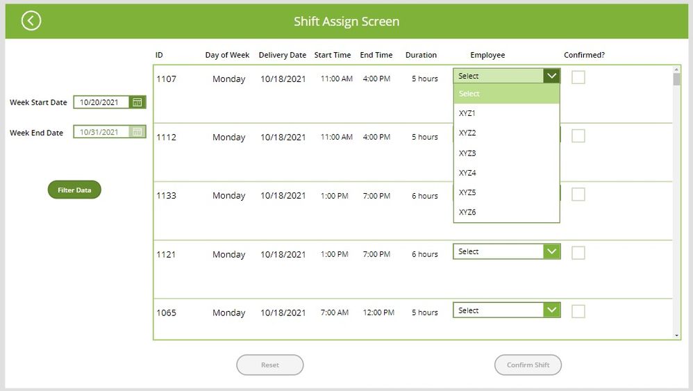 2. dropdown static data using