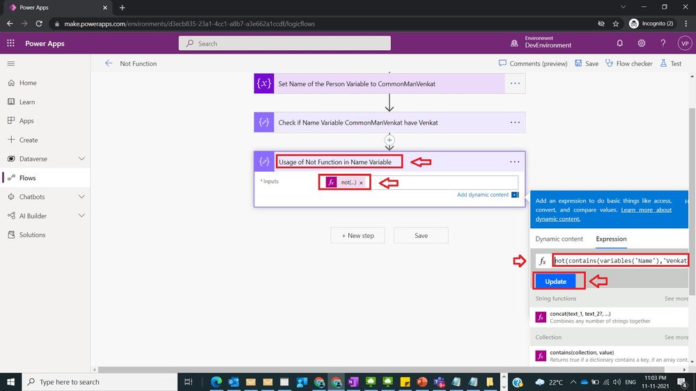 Usage of Not Function in Power Automate Figure 5.jpg