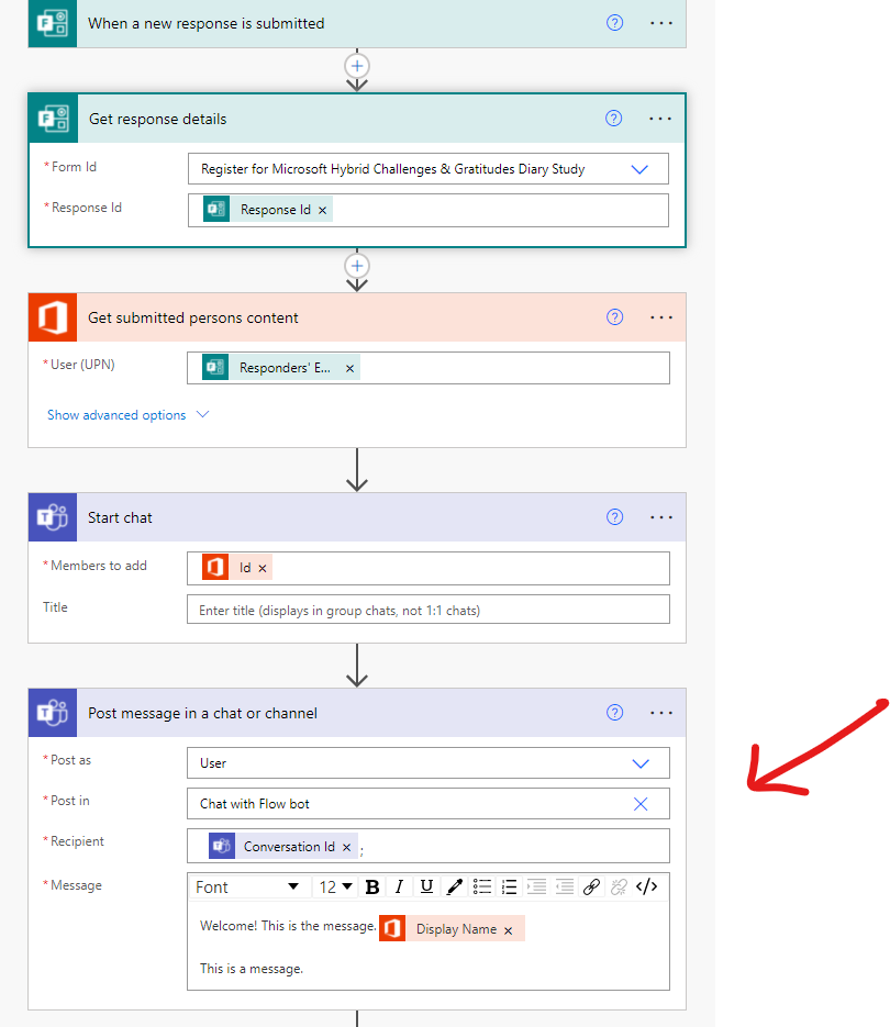 Current flow with arrow pointing to where error occurs