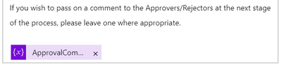 i have then put the variable into my 2nd approval action