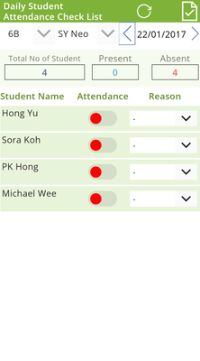 Teacher - Marking Student Attendance Status