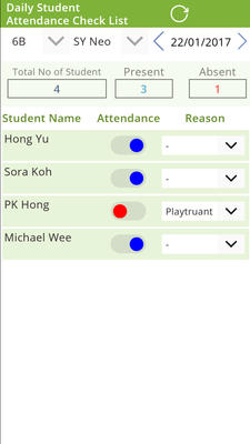 Student Counter updated, "Save" Icon disappears (Now - in Update mode)