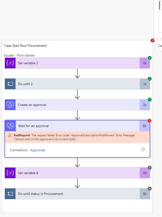 create and wait > error