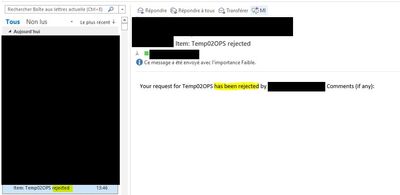 Outlook rejection