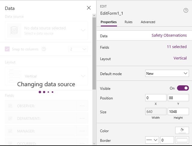 Data source not connected when it clearly is