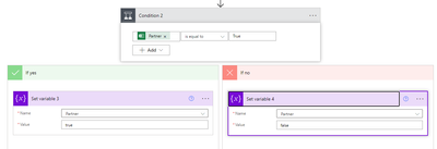 Conditions to set variables