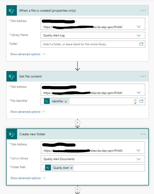 FLow 1 - Trigger with folder creation