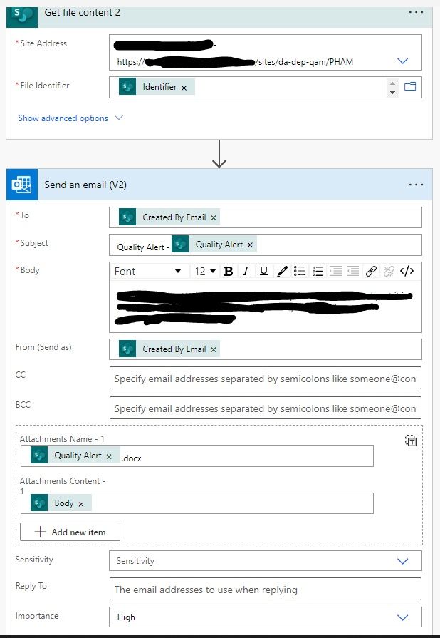 Flow 1 - Emailing updated file